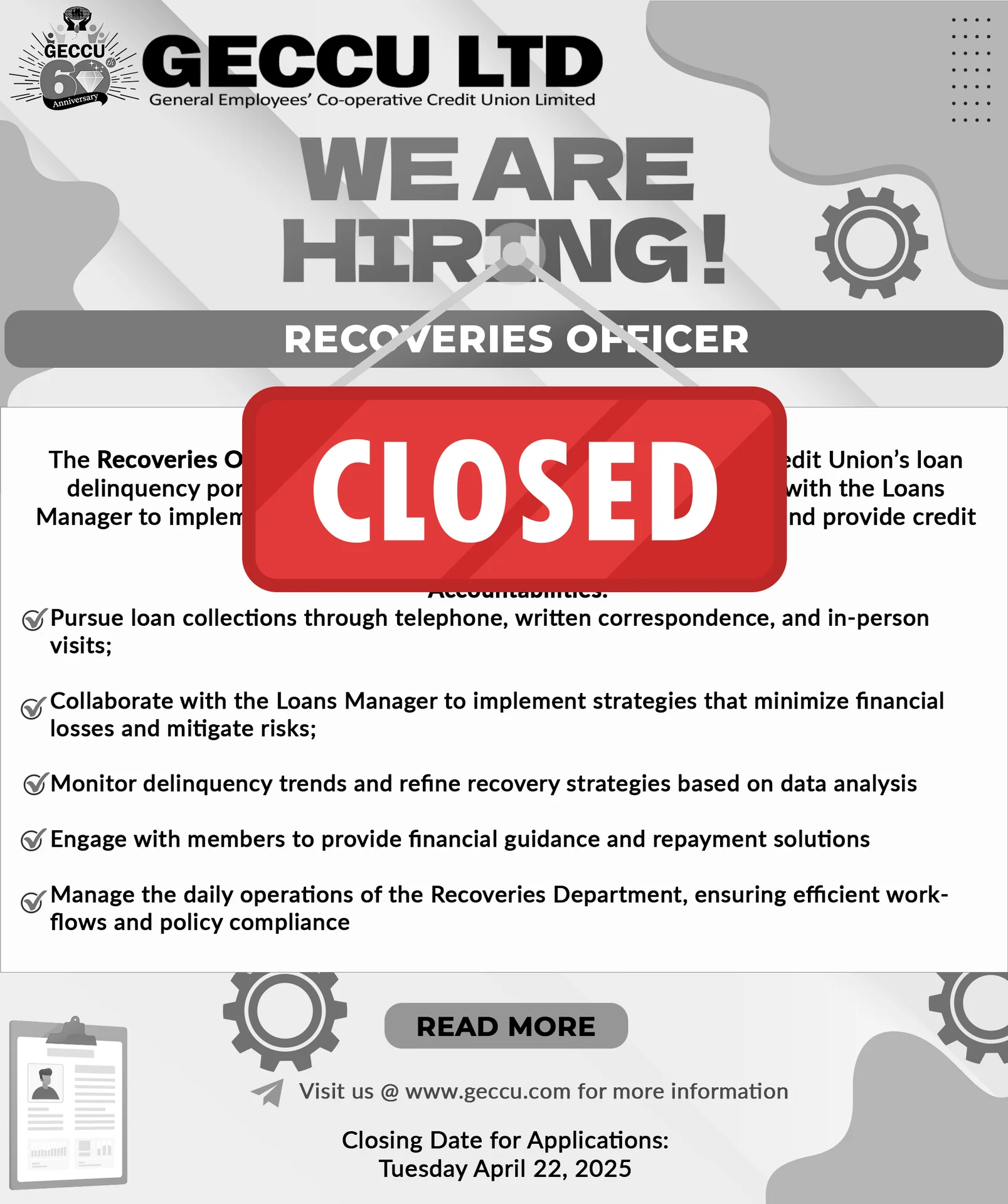 Recoveries Officer