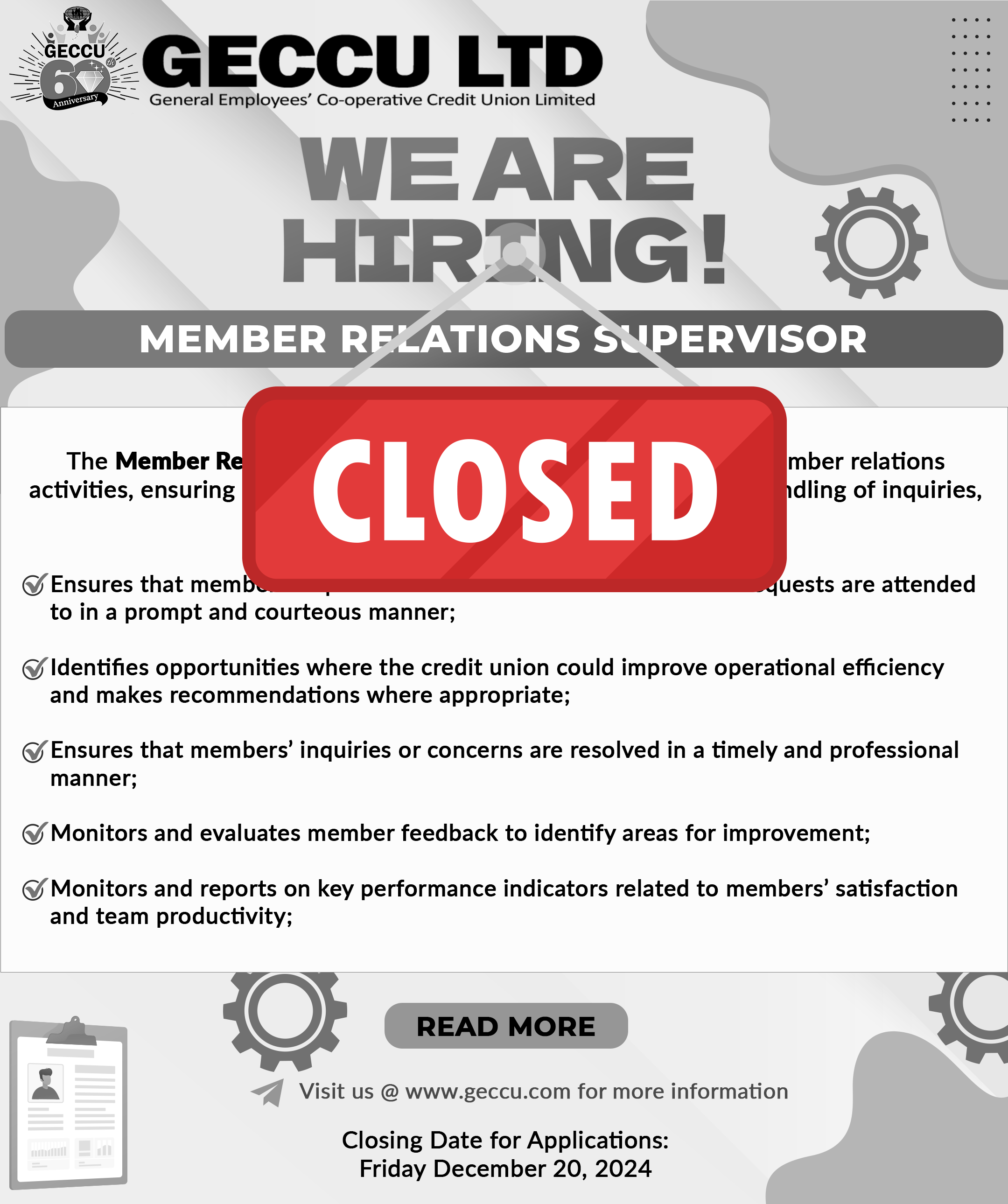 Member Relations Supervisor